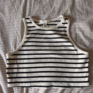 H&M Black and White Striped Tank Top